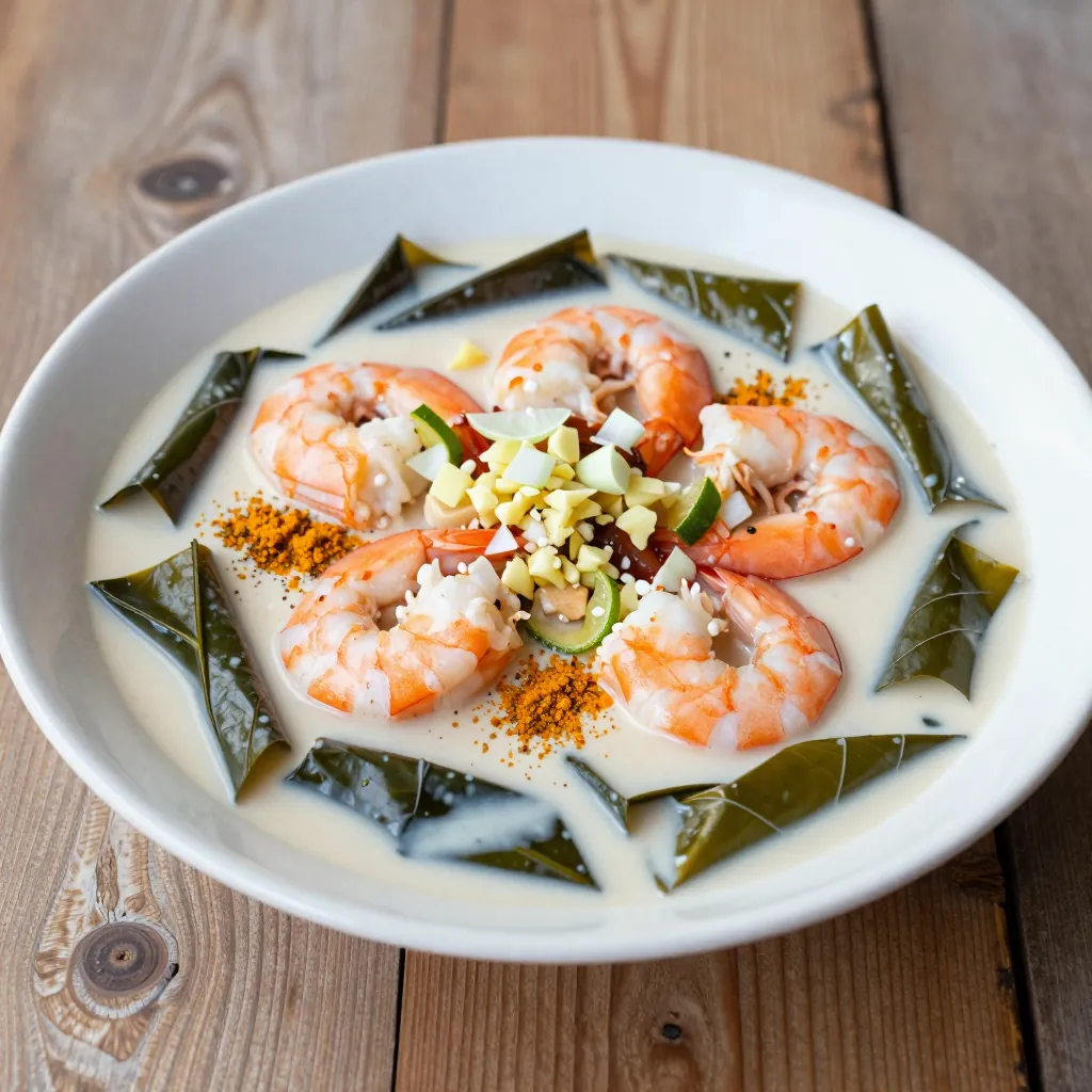 Nationalgericht Fiji: Seafood and Taro Leaf Stew (Rezept)