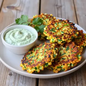 Nationalgericht Fiji: Zucchini Fritters with Herb Dip (Rezept)