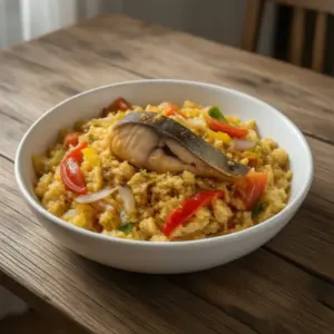 Nationalgericht Gambia: Couscous mit Trockenfisch (Rezept)