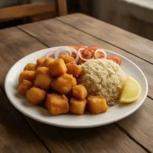 Nationalgericht Ghana: Atieke with Fried Fish (Rezept)