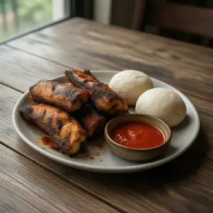 Nationalgericht Ghana: Roasted Tilapia with Banku (Rezept)