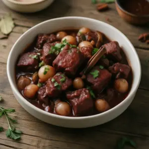 Nationalgericht Griechenland: Stifado mit Kaninchen (Rezept)