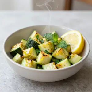 Nationalgericht Griechenland: Zucchiniwürfel mit Minze (Rezept)