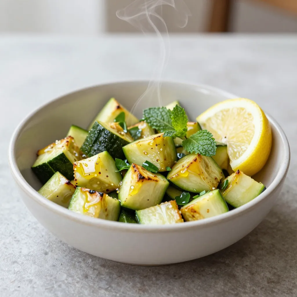 Zucchiniwürfel.