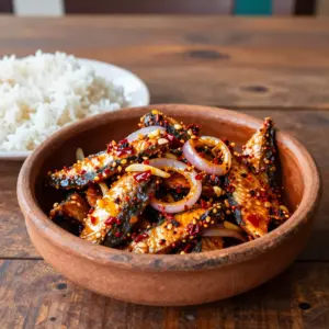 Nationalgericht Guinea: Piment Pilé avec Poisson Fumé (Rezept)