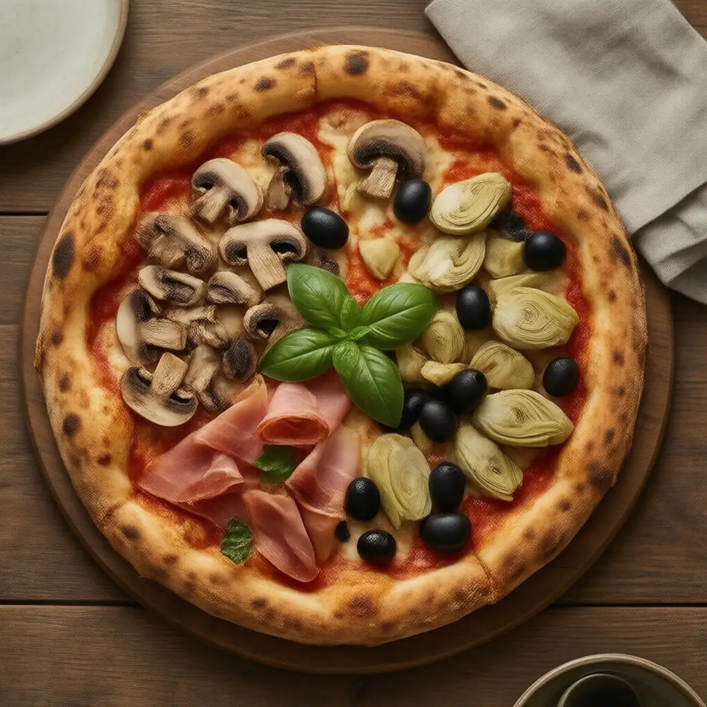 Nationalgericht Italien: Pizza Quattro Stagioni (Rezept)