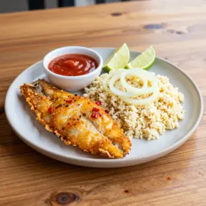 Nationalgericht Liberia: Attieke with Fried Fish (Rezept)