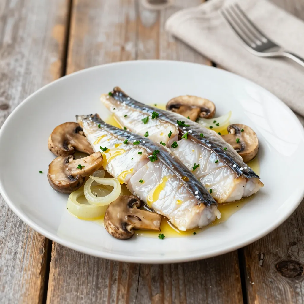 Nationalgericht Litauen: Silkė su grybais (Rezept)