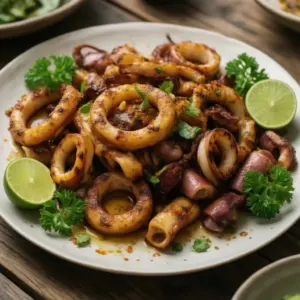 Nationalgericht Nauru: Gegrillter Tintenfisch mit Limette (Rezept)