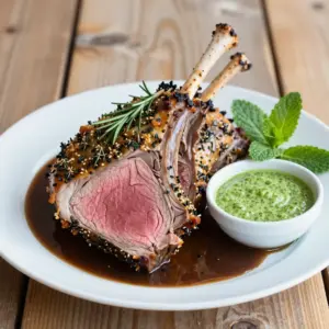 Nationalgericht Neuseeland: Lamb Roast with Mint Sauce (Rezept)