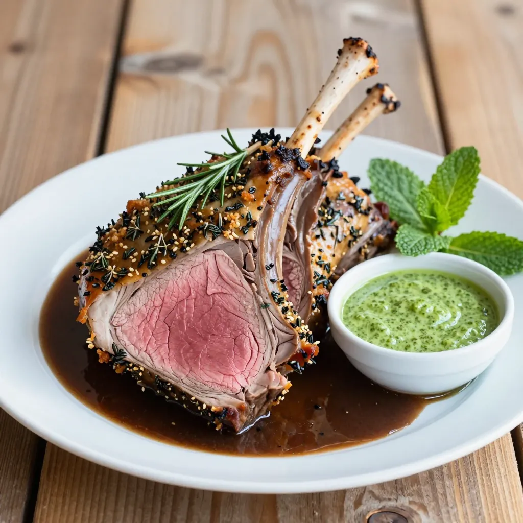 Nationalgericht Neuseeland: Lamb Roast with Mint Sauce (Rezept)