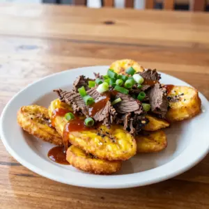Nationalgericht Nicaragua: Tostones con Carne (Rezept)
