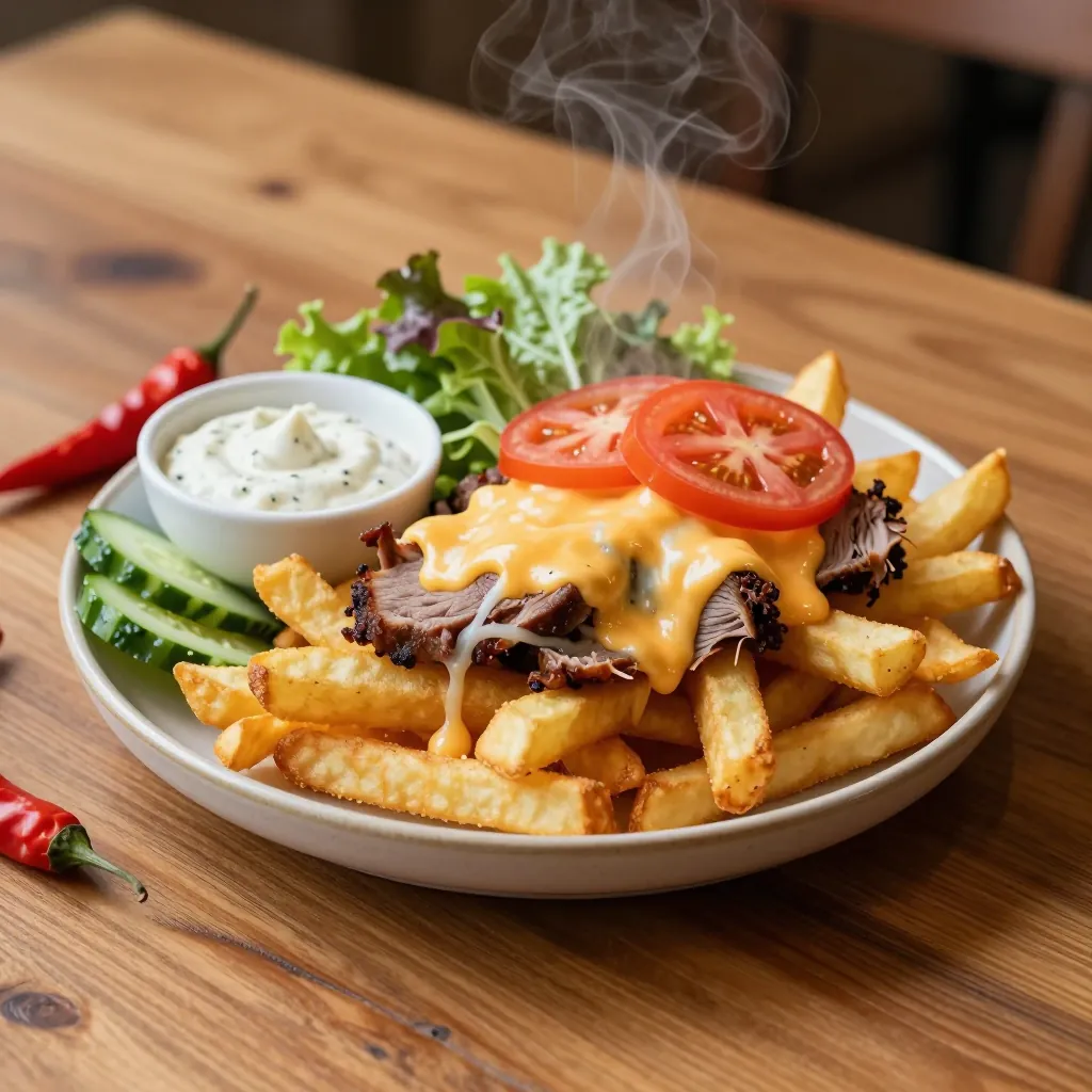 Niederlande: Kapsalon (Rezept). 300mm Foto