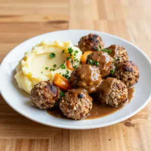 Nationalgericht Norwegen: Kjøttkaker med brun saus (Rezept)