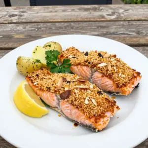 Nationalgericht Österreich: Saibling in Mandelkruste (Rezept)
