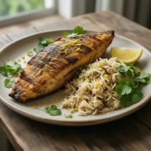 Nationalgericht Oman: Grilled Kingfish with Rice (Rezept)
