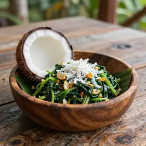 Nationalgericht Papua-Neuguinea: Aibika with Coconut (Rezept)