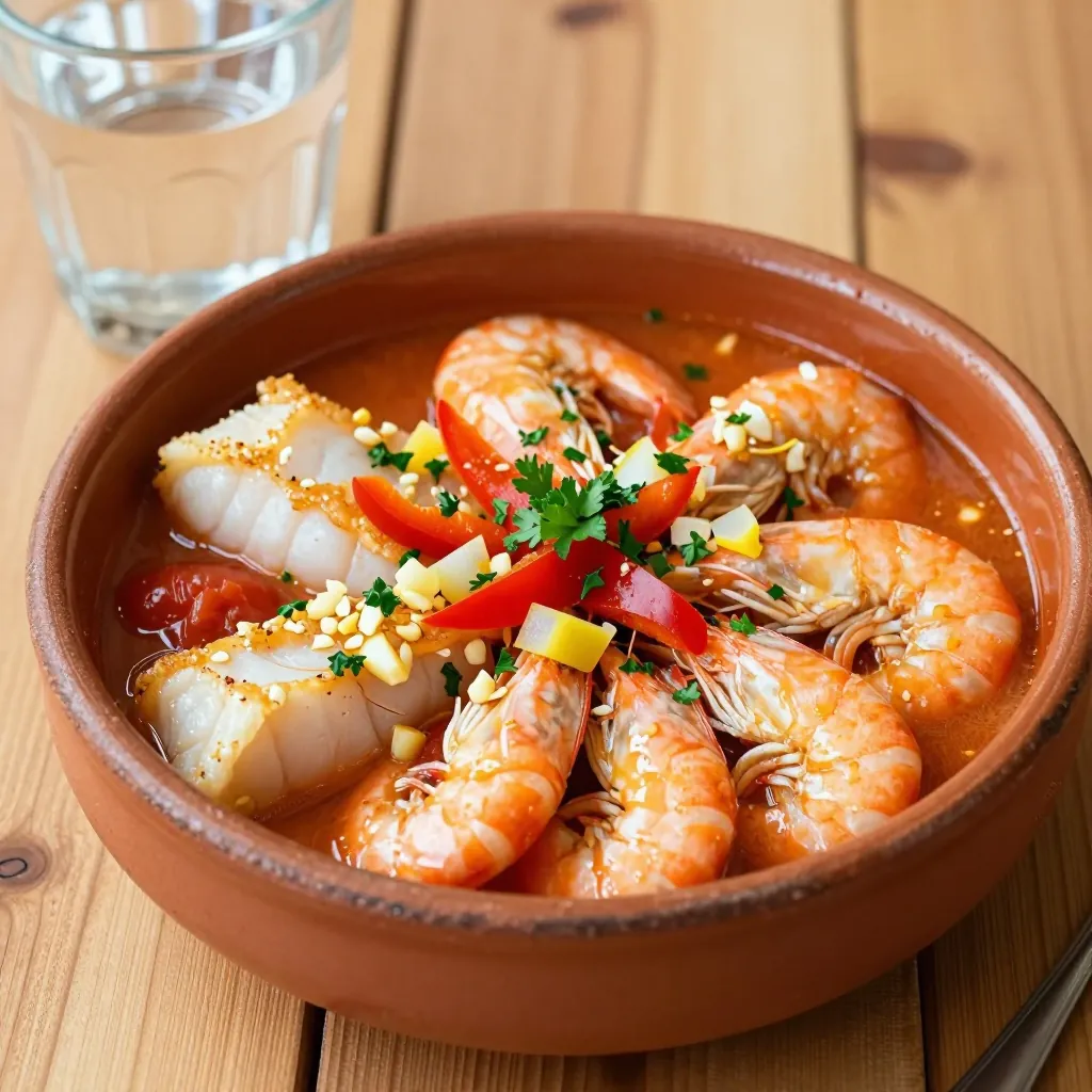 Portugal: Caldeirada de Peixe (Rezept). 300mm Foto