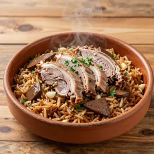 Nationalgericht Portugal: Pato com Arroz de Miúdos (Rezept)