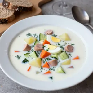 Nationalgericht Russland: Okroschka mit Kefir (Rezept)