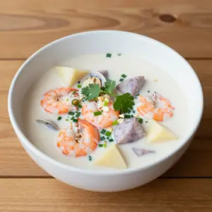 Nationalgericht Salomonen: Seafood Chowder with Taro (Rezept)