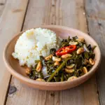 Nationalgericht Sambia: Pumpkin Leaves with Groundnuts (Rezept) Nationalgericht Sambia: Pumpkin Leaves with Groundnuts (Rezept)