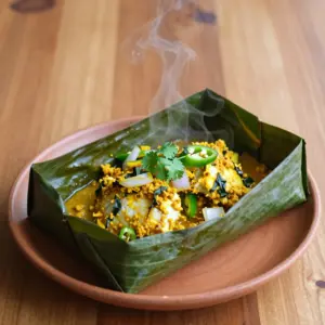 Nationalgericht Sri Lanka: Banana Leaf Wrapped Fish Curry (Rezept)