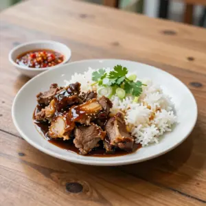 Nationalgericht Thailand: Kao Moo Dang (Rezept)