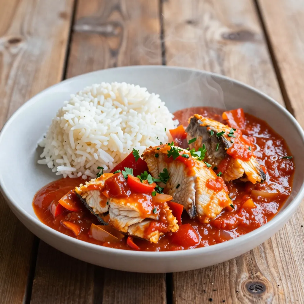Nationalgericht Togo: Poisson en Sauce Tomate (Rezept)