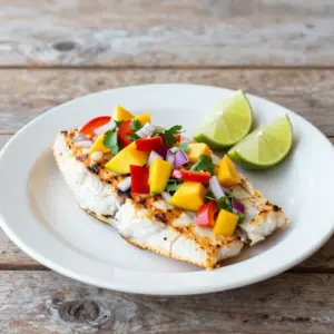 Nationalgericht Turks und Caicos: Gegrillter Fisch mit Mango-Salsa (Rezept)