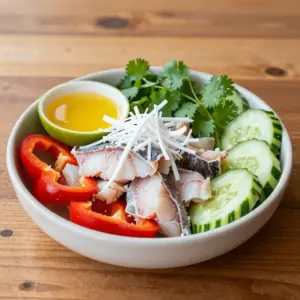 Nationalgericht Tuvalu: Fresh Fish Coconut Salad (Rezept)
