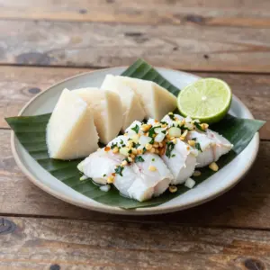 Nationalgericht Tuvalu: Steamed Taro with Fish (Rezept)